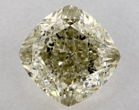 GIA 2.32 Carat Fancy Grayish Yellowish Green-VS1 Cushion Modified Cut Diamond